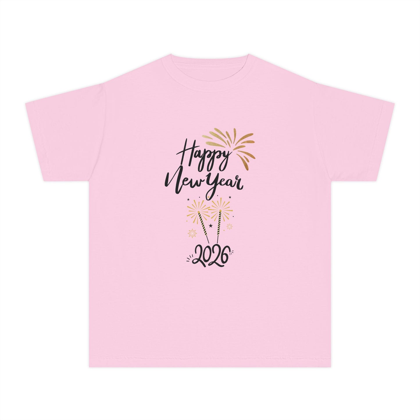 Happy New Year 2026 Youth Tee — Kids' Fireworks Celebration T-Shirt They Will Love To Wear On That Special Day!