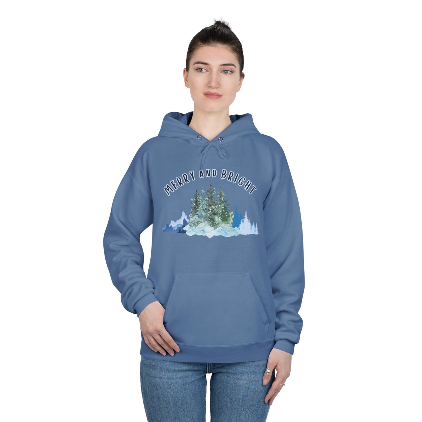 "Merry And Bright" Unisex EcoSmart® Pullover Hoodie Sweatshirt