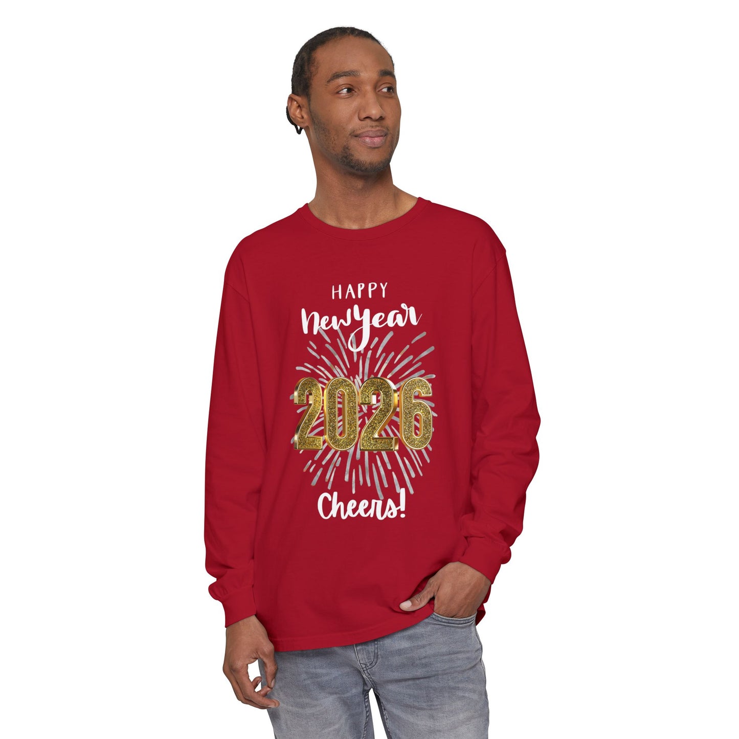 "2026 Happy New Year-Cheers!" Unisex Long Sleeve Tee