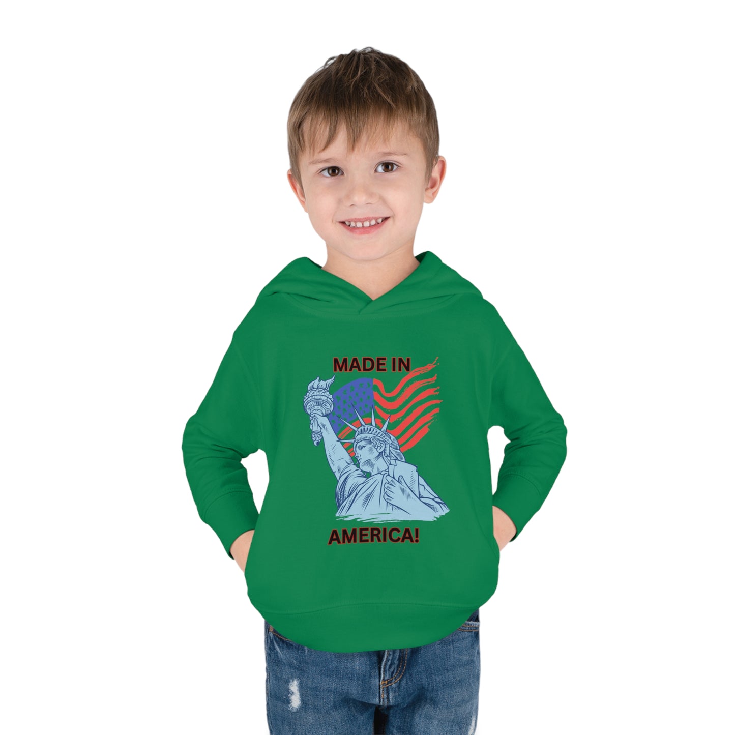 "Made In America" Toddler Pullover Fleece Hoodie