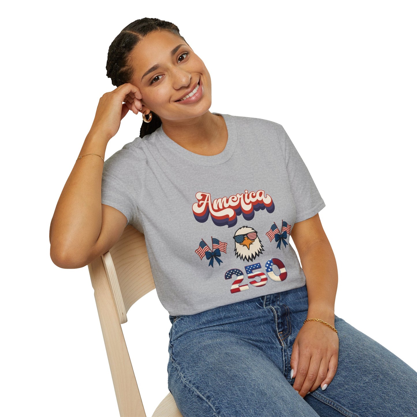 Patriotic " Retro Cool America Eagle 250"  Unisex T-Shirt