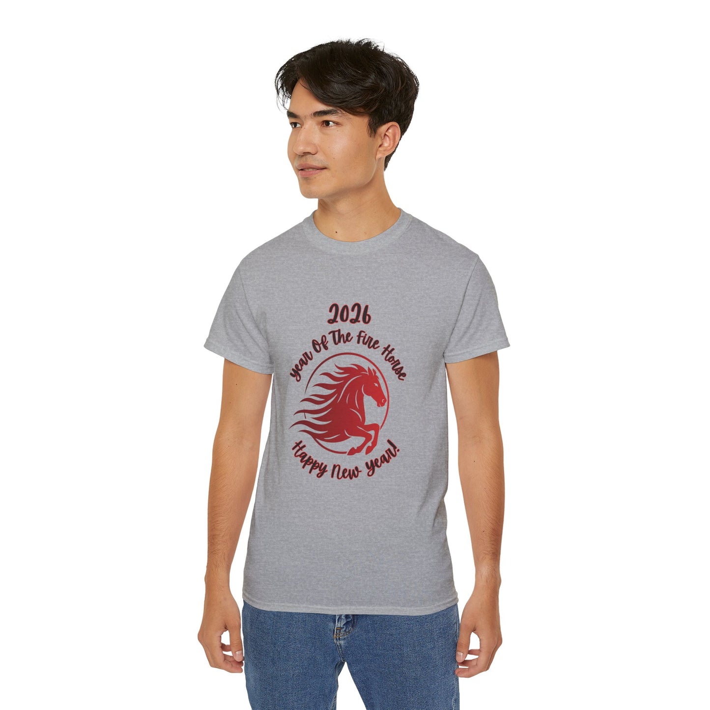 2026 "Year of the Horse" Tee — "Happy New Year" Lunar/ Chinese New Year, Unisex Adult T-Shirt