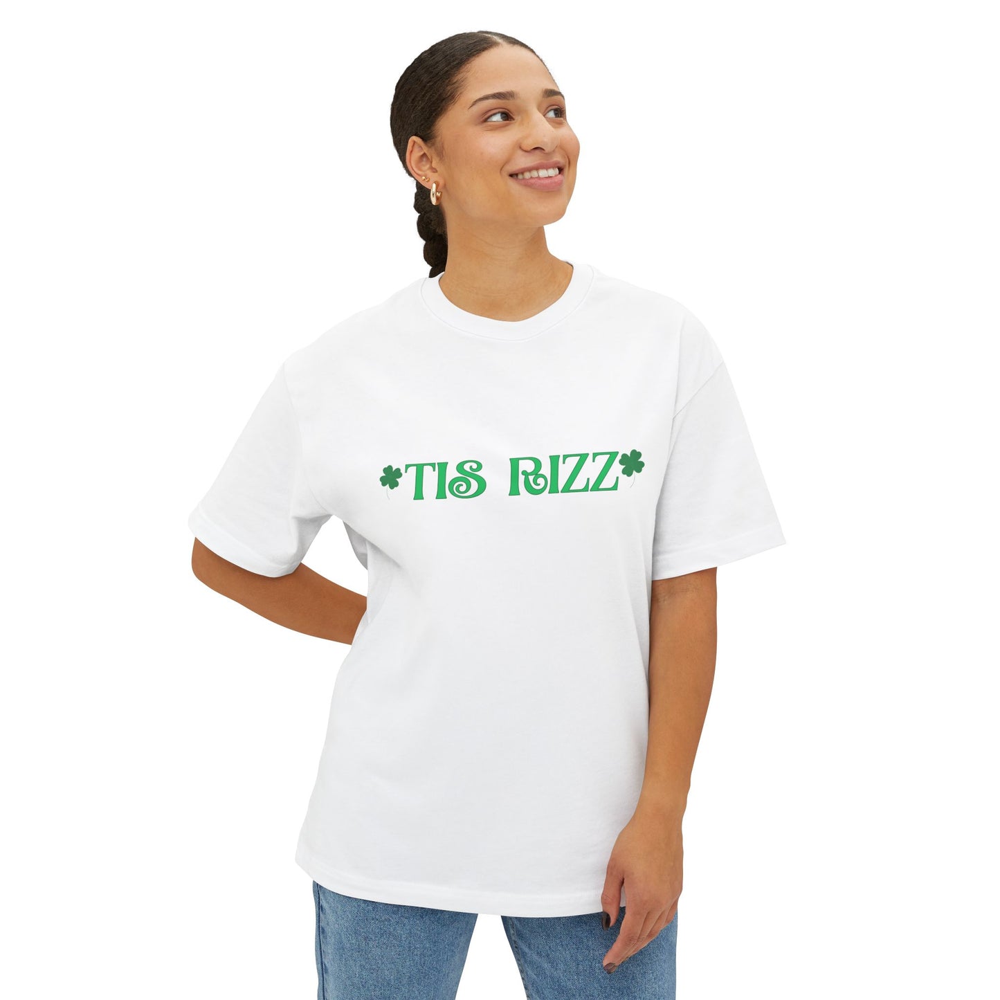 "TIS RIZZ" St. Patrick’s Day Unisex  Boxy Tee — A Bold 'Charismatic' Rizz Tee With Irish Flavor!