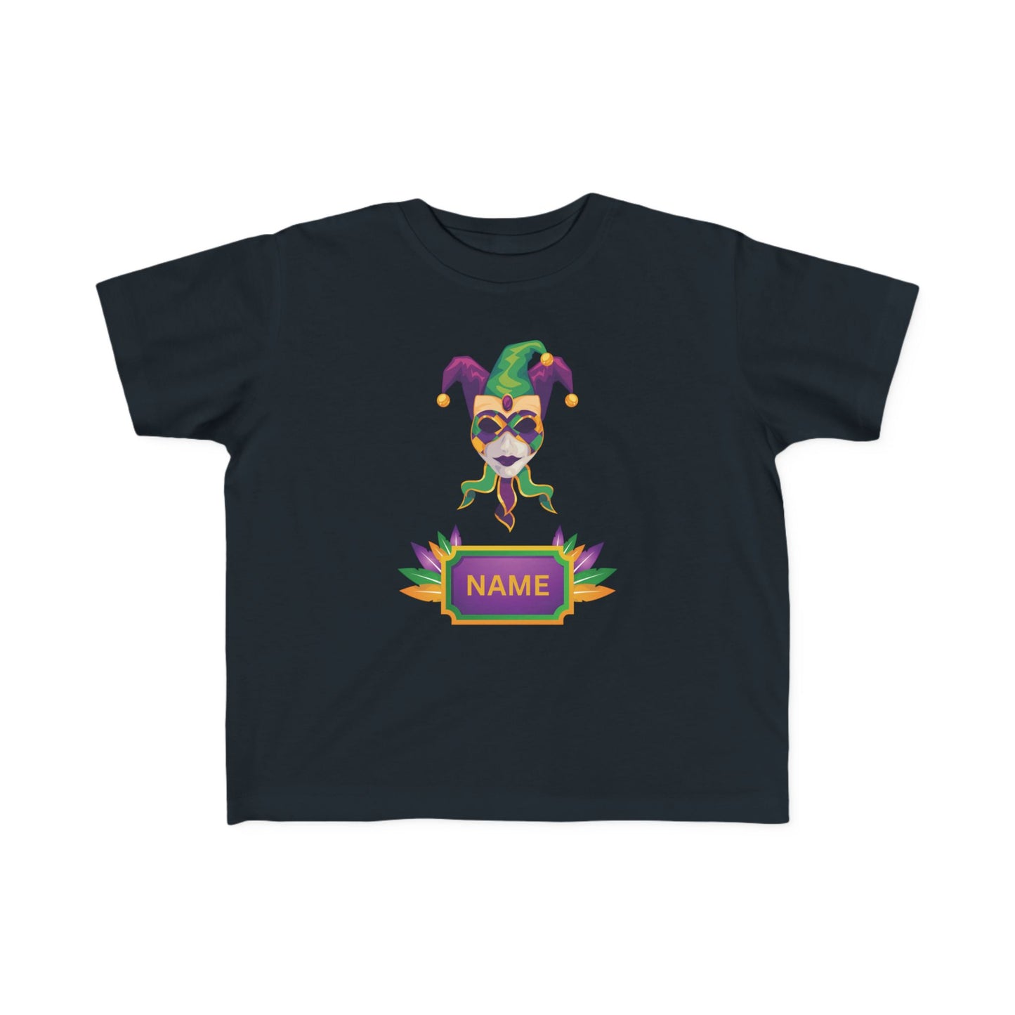 Personalized "Jester Mask" Mardi Gras Toddler Tee — Your Little "Jester"  Will Love Wearing This Fun Tee!