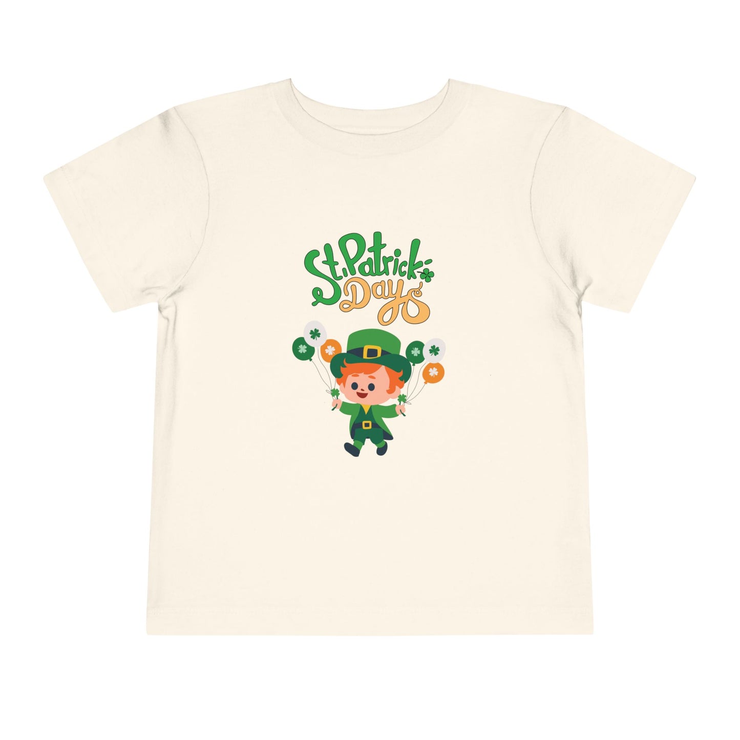 "St. Patrick's Day Leprechaun" Toddler Tee — Cute Leprechaun With Festive Balloons!