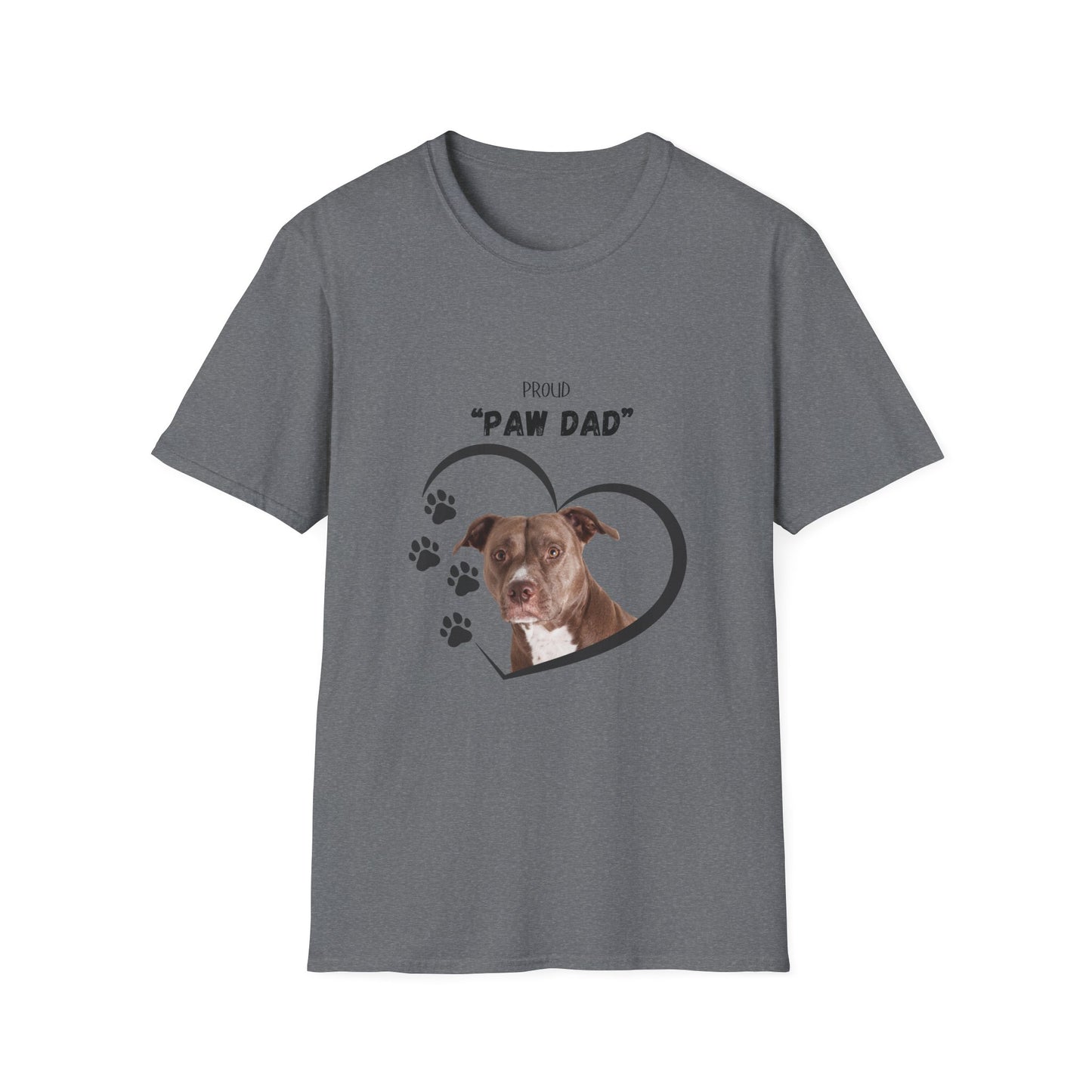 "PAW DAD" Pit Bull Personalized Heavy Cotton T-shirt