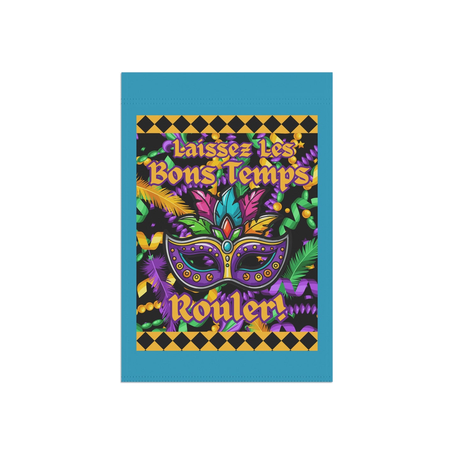 Mardi Gras Garden Flag – "Laissez Les Bons Temps Rouler" Decorative House Banner