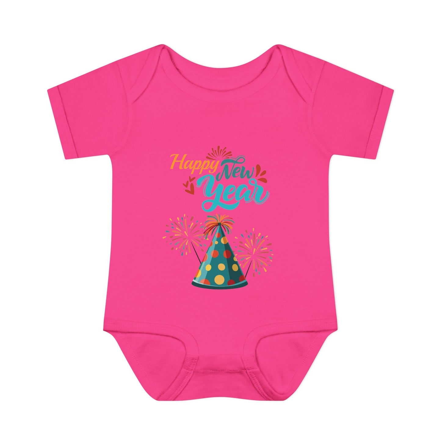 "Happy New Year- Party Hat"  Baby"Happy New Year-Party Hat" Bodysuit/Onesie.  A Colorful And Fun Way For Baby To Share In The Festivities!