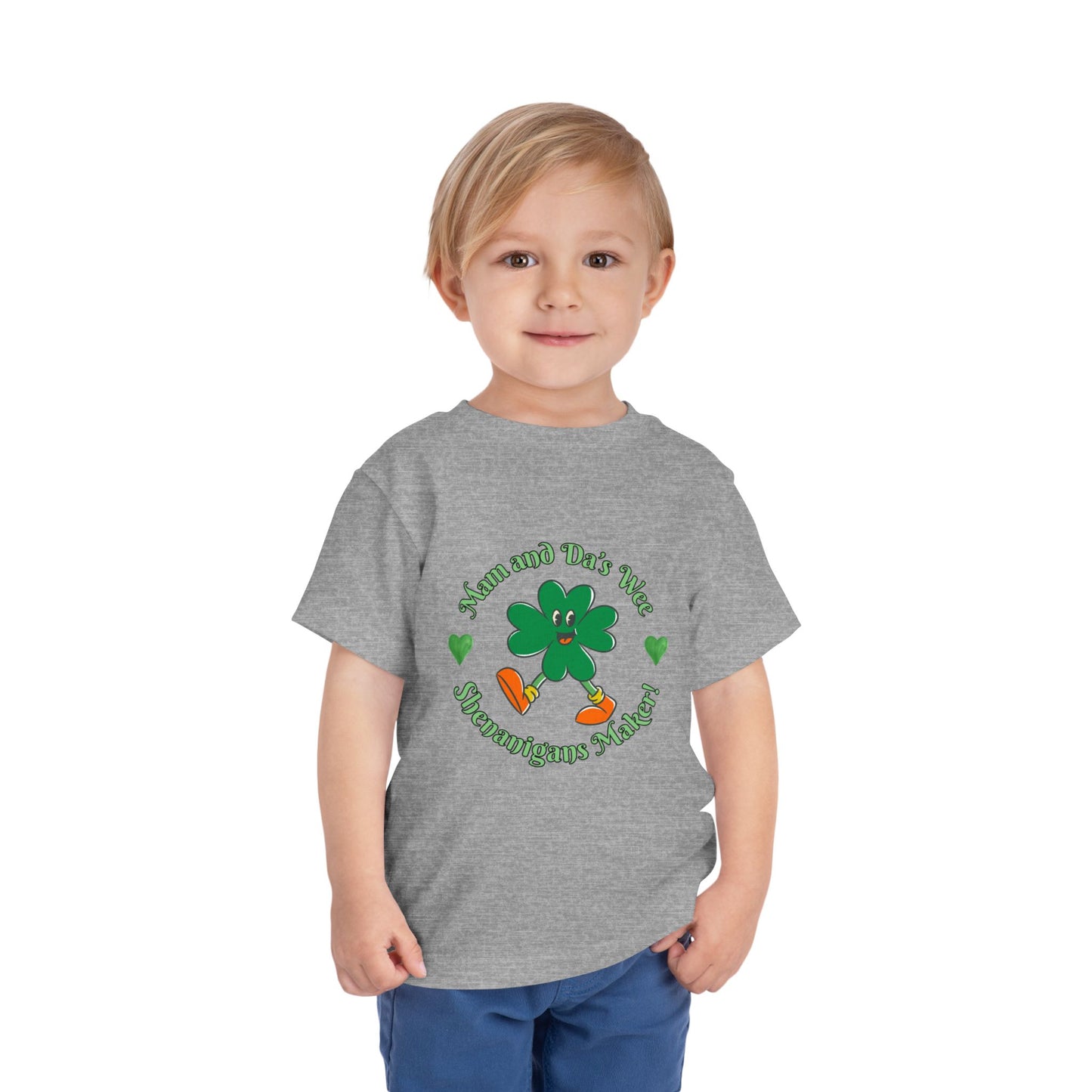 Toddler Tee — "Mam And Da's Wee Shenanigan's Maker" Shamrock St. Patrick’s Day Shirt