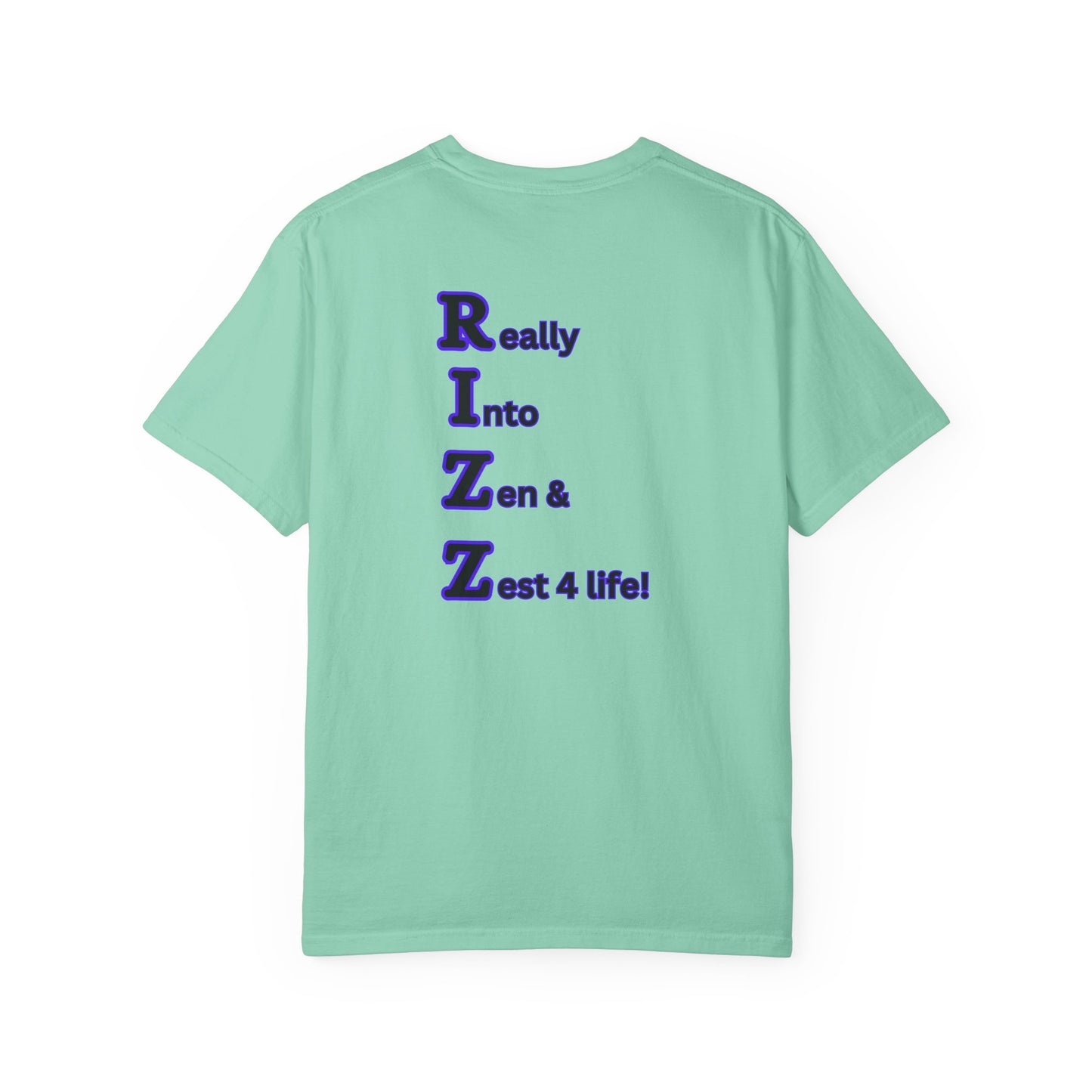 "RIZZ"  our custom designed Unisex T-shirt  with front and back graphics. A Trendy Acronym Tee that is sure to get attention!