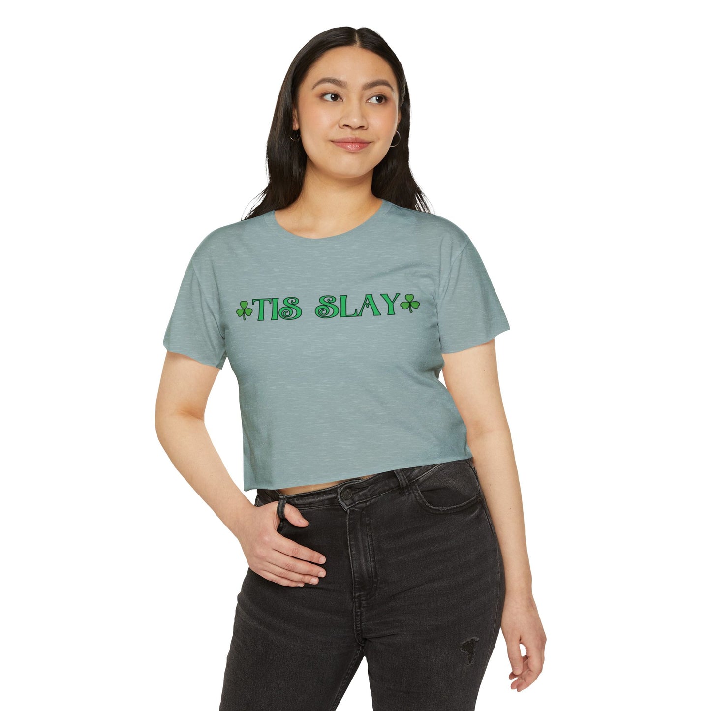 Women's Crop Top — "Tis Slay" St. Patrick's Day Festival Tee