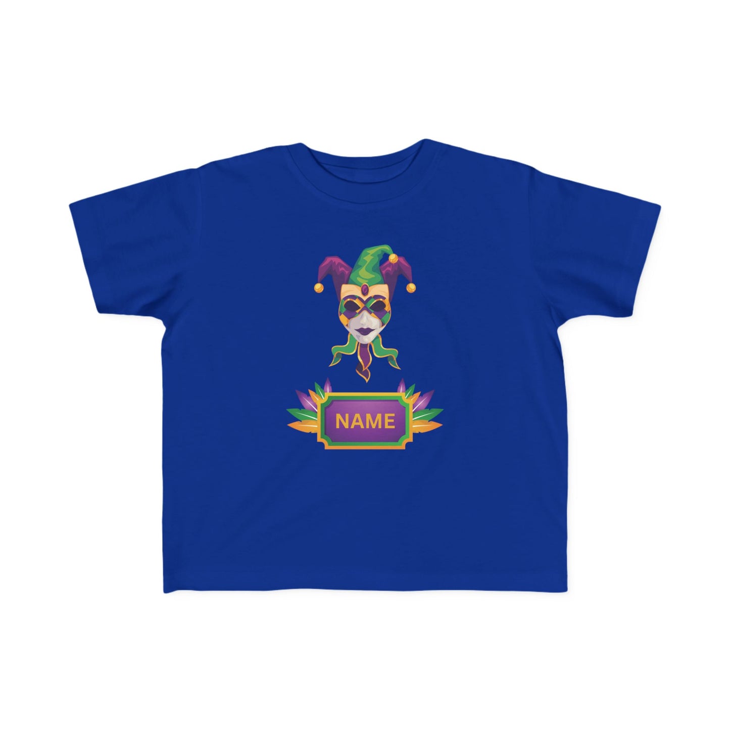 Personalized "Jester Mask" Mardi Gras Toddler Tee — Your Little "Jester"  Will Love Wearing This Fun Tee!