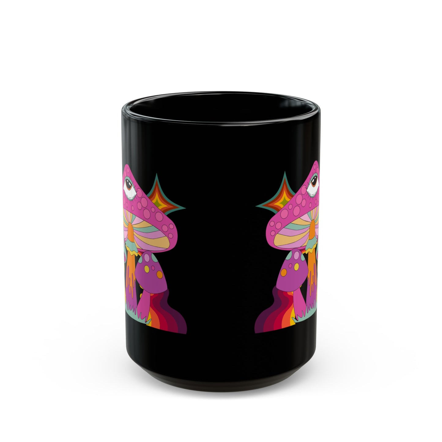 "Groovy Mushrooms" Black Mug (11 oz, 15 oz)