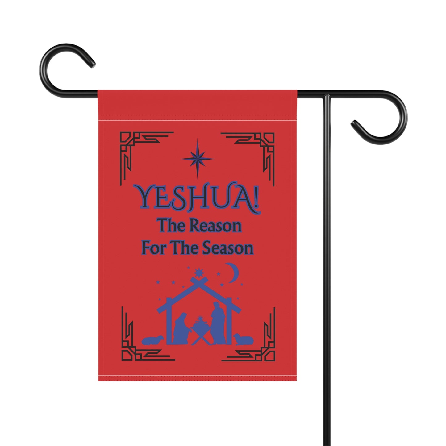 Yeshua! The Reason for the Season Red  Garden Flag