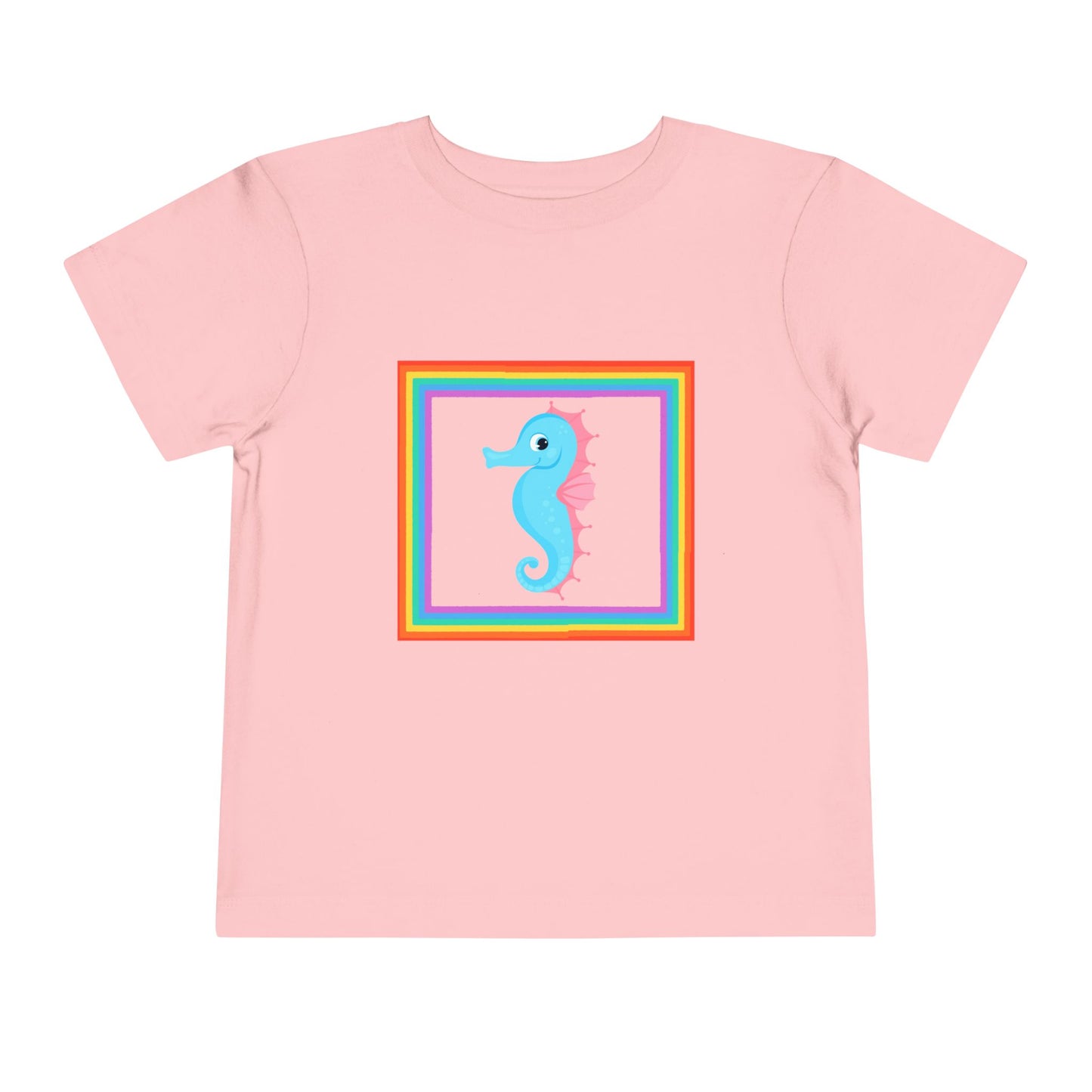 "Seahorse Toddler Tee" — Colorful Rainbow Frame Toddler T- Shirt