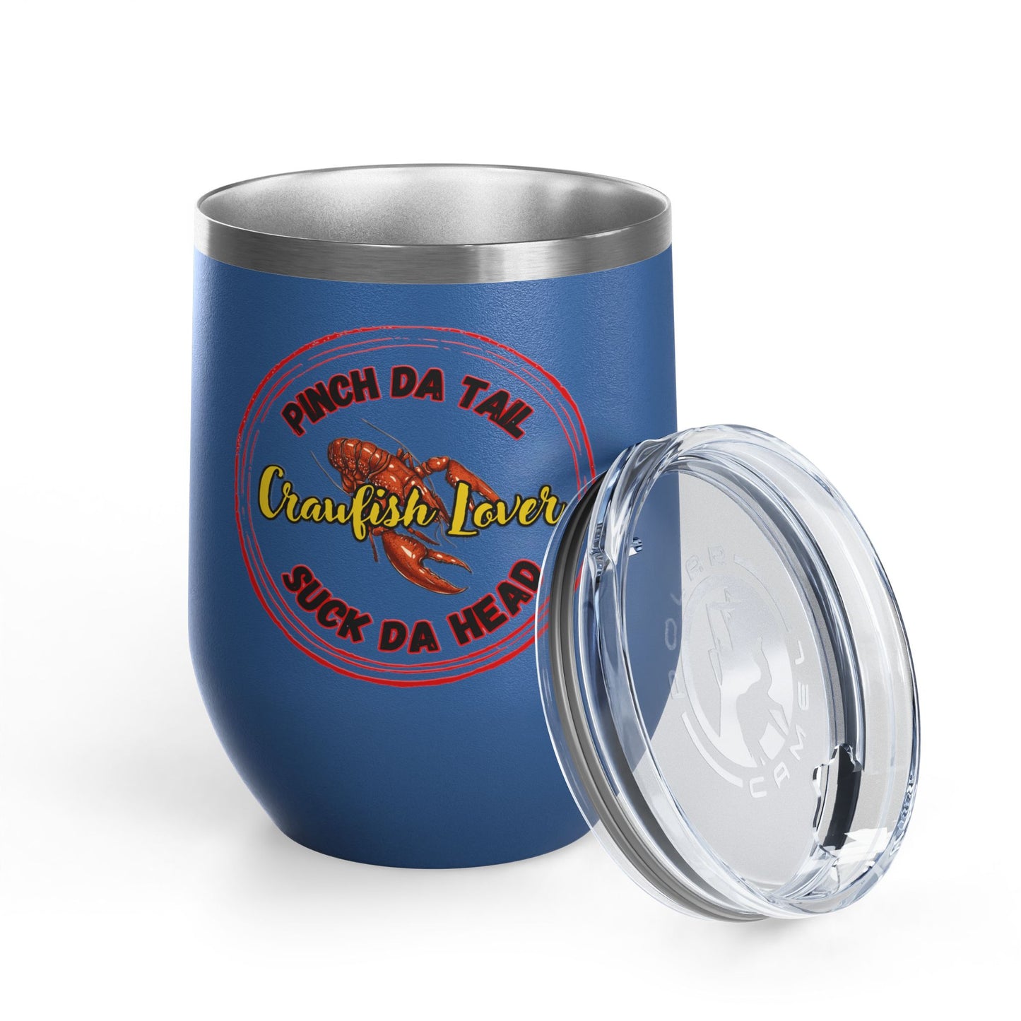 "Crawfish Lover" Wine Tumbler – “Pinch Da Tail, Suck Da Head” 12oz Insulated Tumbler-Perfect For Seafood Boil Refreshments!