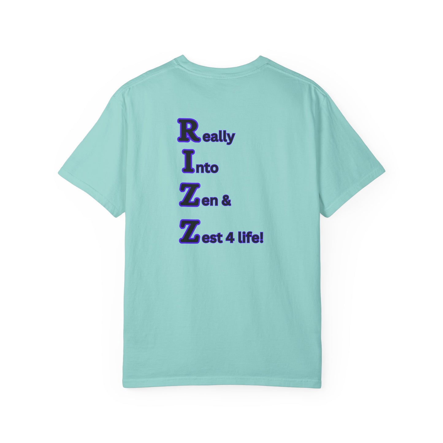 "RIZZ"  our custom designed Unisex T-shirt  with front and back graphics. A Trendy Acronym Tee that is sure to get attention!