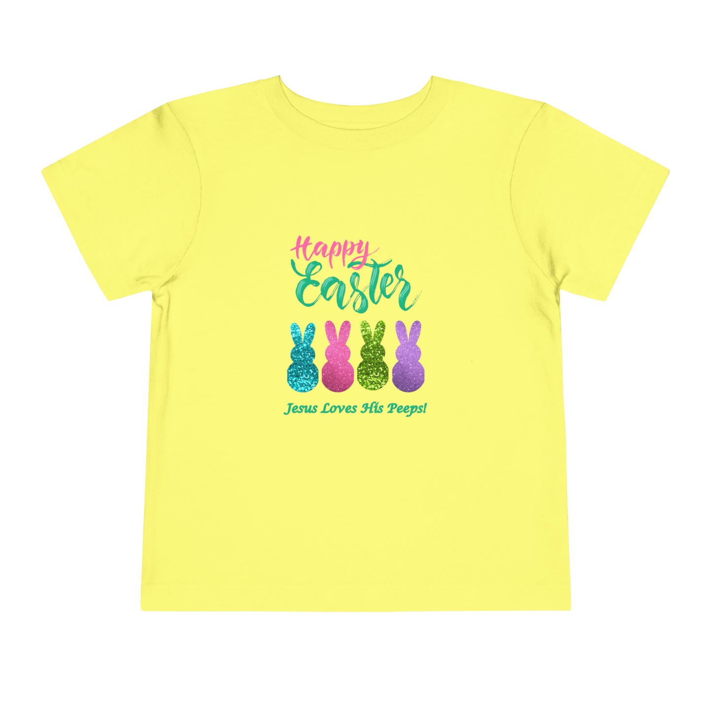 'Happy Easter-Jesus Loves His Peeps!" Toddler Short Sleeve Tee