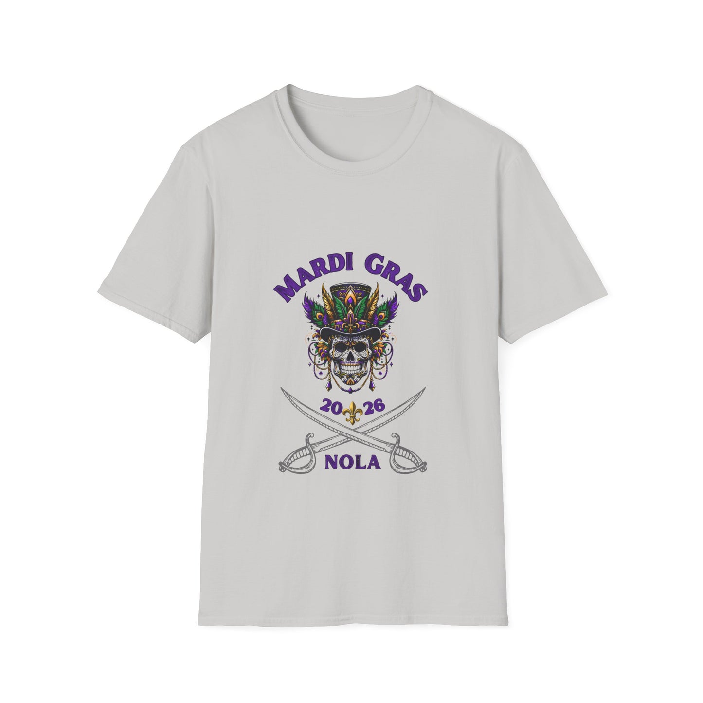 "Mardi Gras 2026 NOLA" Voodoo Pirate" Tee — This NOLA Carnival, Unisex Light Weight  Tee Is Great For The Warm Carnival Days & Nights!