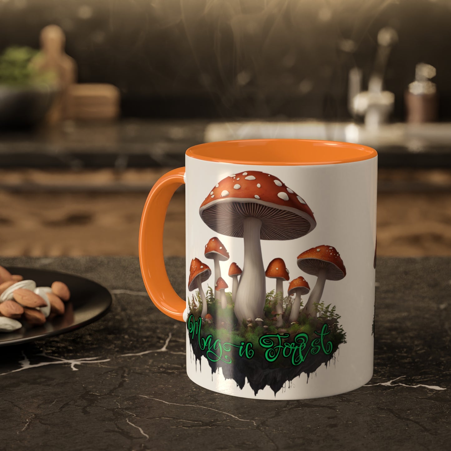 "Floating Magic Forest"  White with Colorful Accents, 11 oz Mug