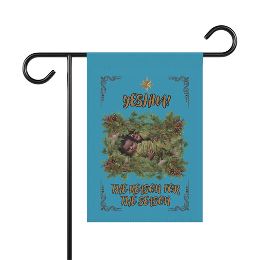 "Yeshua-The Reason For The Season" Garden & House Banner-Turquoise