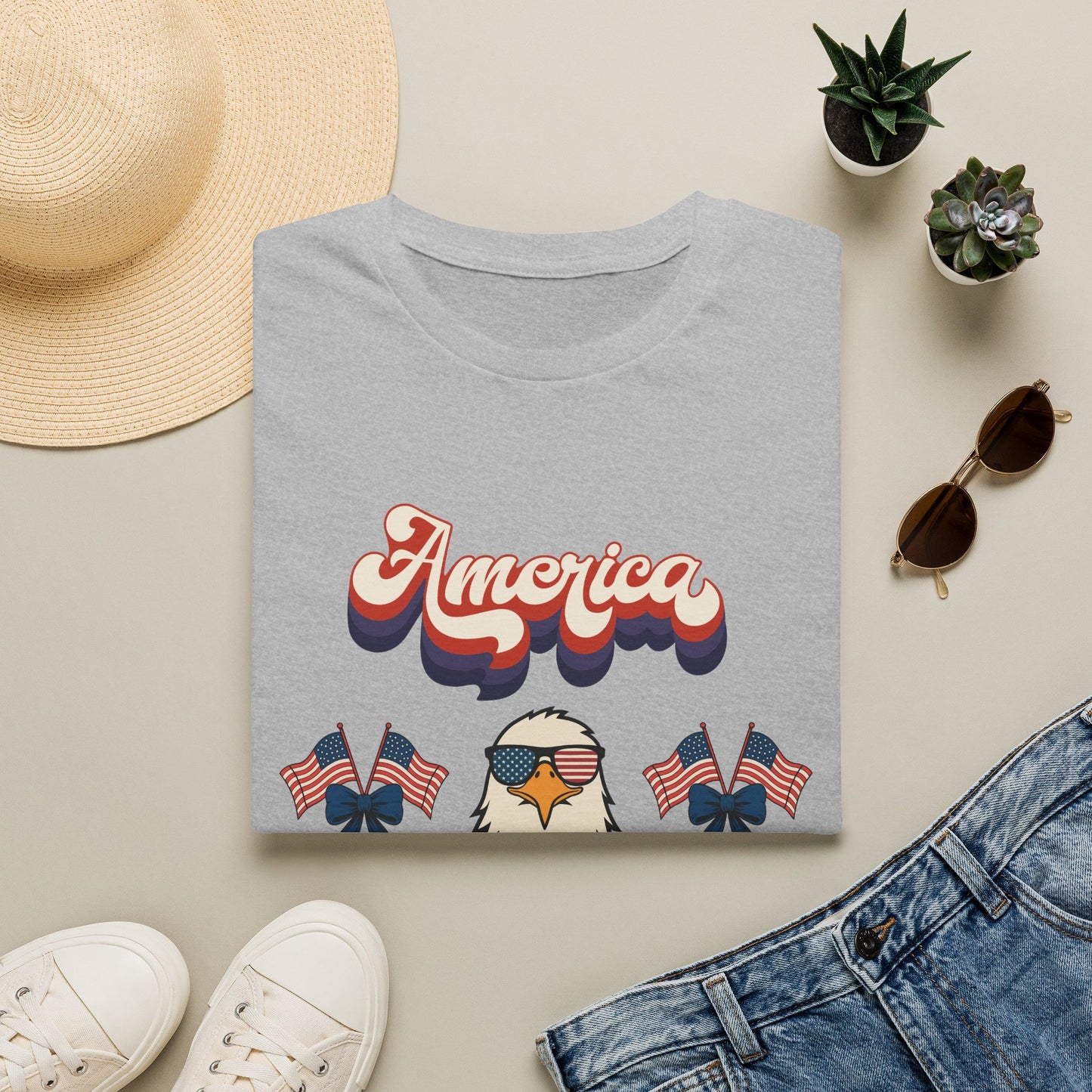 Patriotic " Retro Cool America Eagle 250"  Unisex T-Shirt