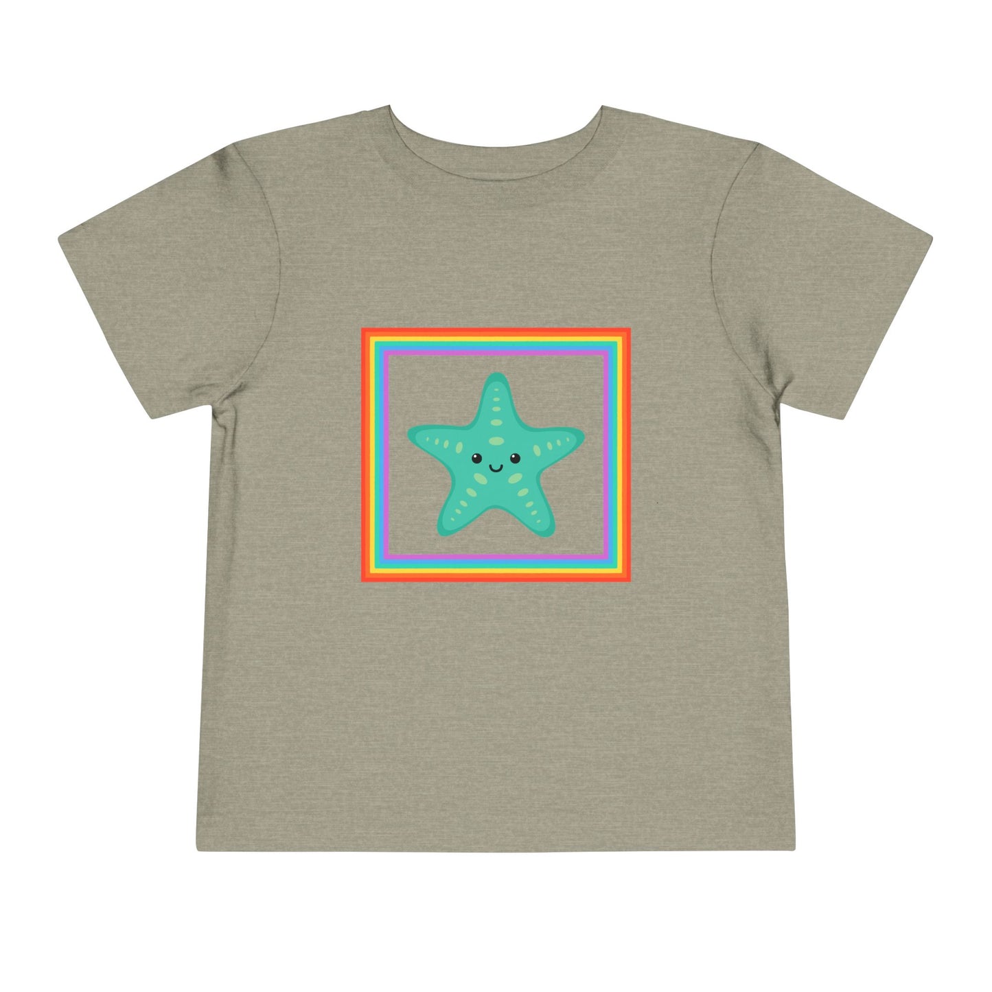 Cute "Starfish Toddler Tee" — Colorful Rainbow Frame Kids Shirt