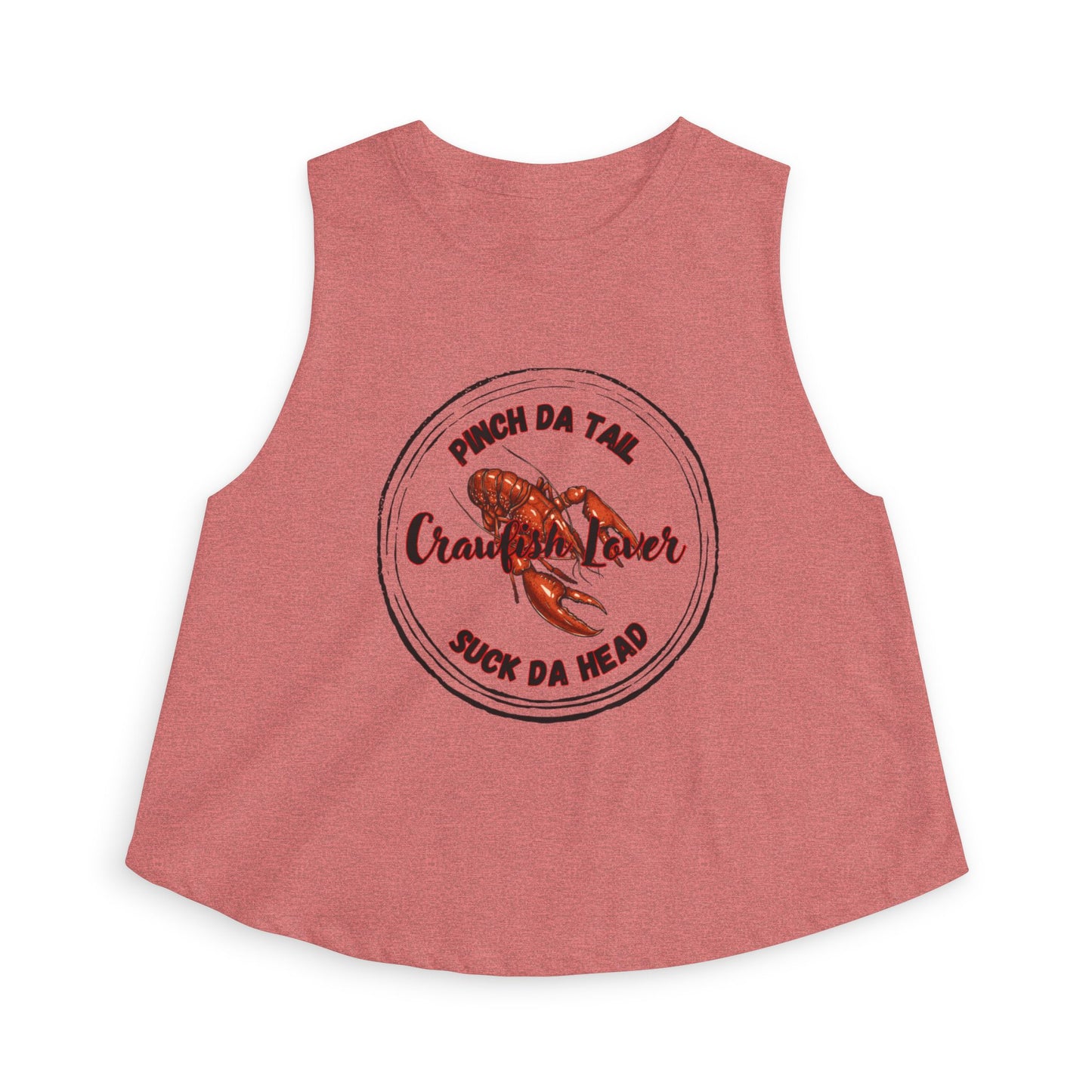 "Crawfish Lover" Crop Top — "Pinch Da Tail, Suck Da Head" Cajun Seafood-Flowy Cropped Tank. Make A  Statement In More Ways Than One!