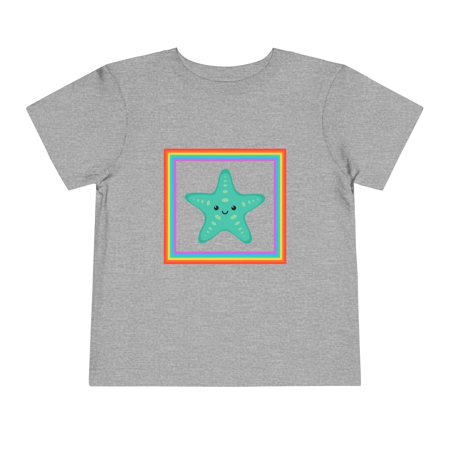 Cute "Starfish Toddler Tee" — Colorful Rainbow Frame Kids Shirt