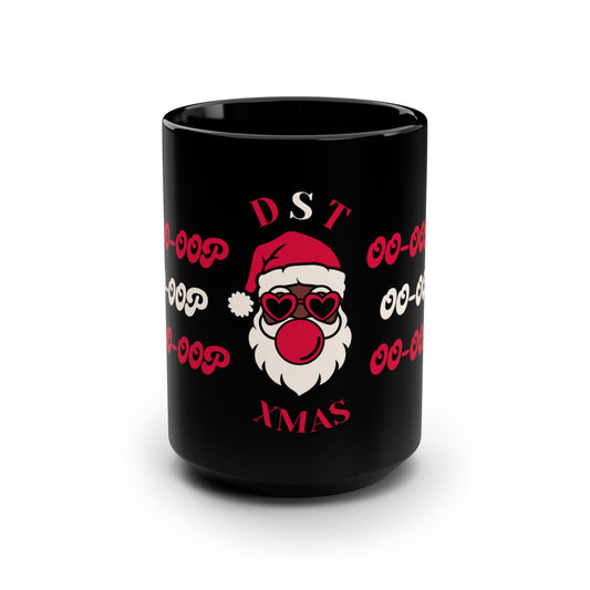 "DST Xmas", 15 oz Black Ceramic Mug, 15oz