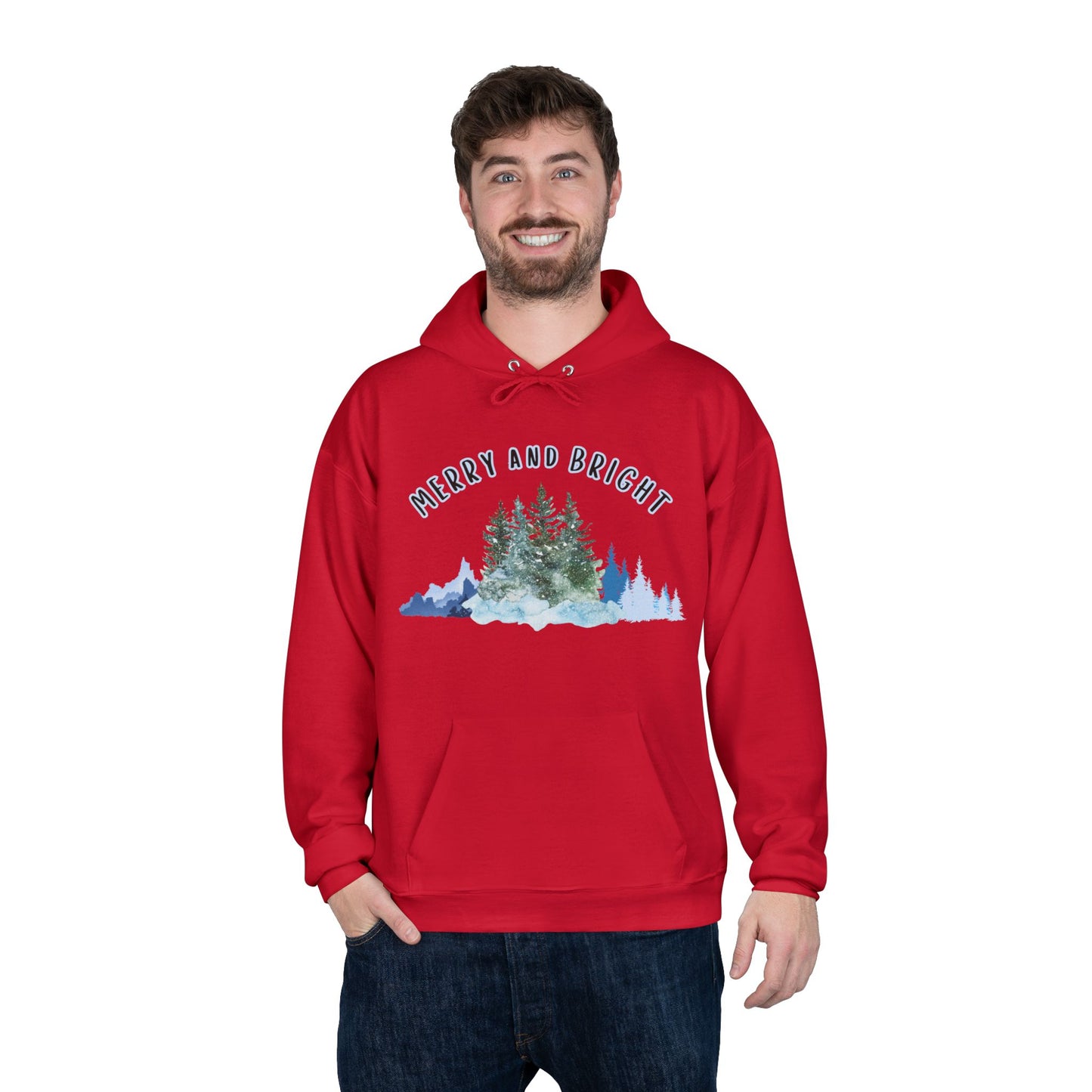 "Merry And Bright" Unisex EcoSmart® Pullover Hoodie Sweatshirt