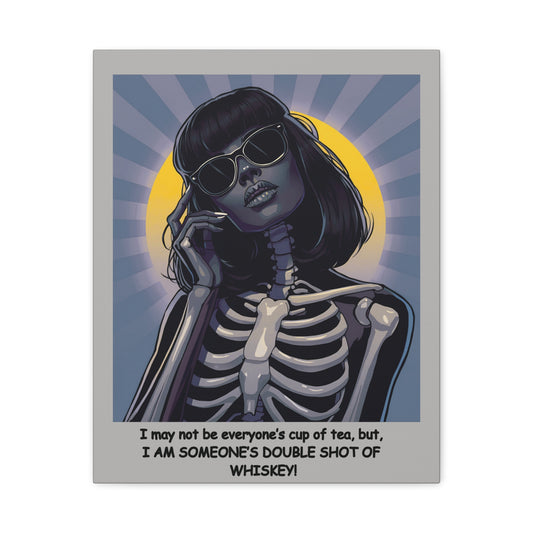 Stylish Skeleton Art Canvas, Wall Decor, Unique Gift for Halloween, Hipster Home Decor, Edgy Artwork