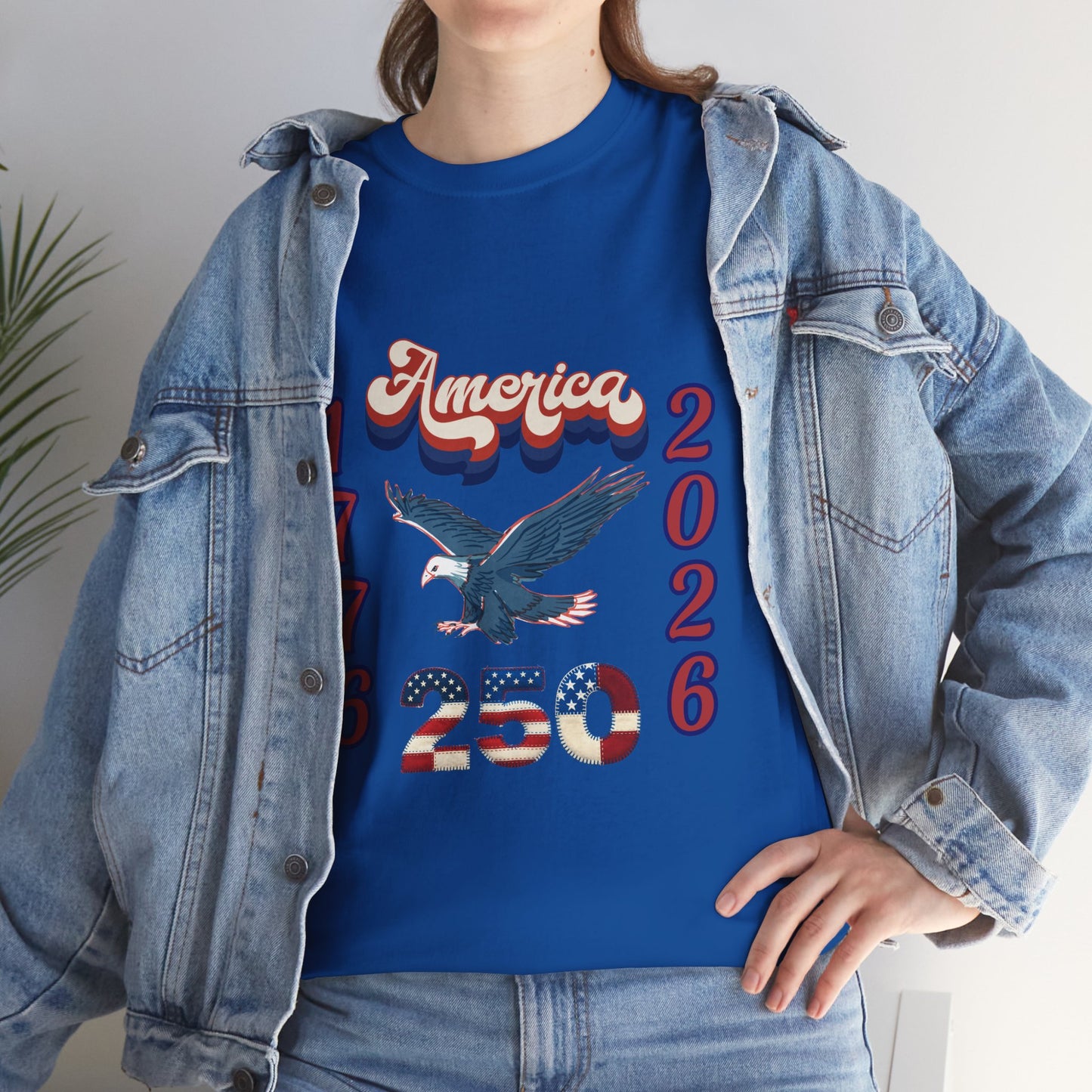 "America 1776-2026" Patriotic Eagle, Unisex Heavy Cotton T-Shirt — Our 250 YR. Celebration Tee!
