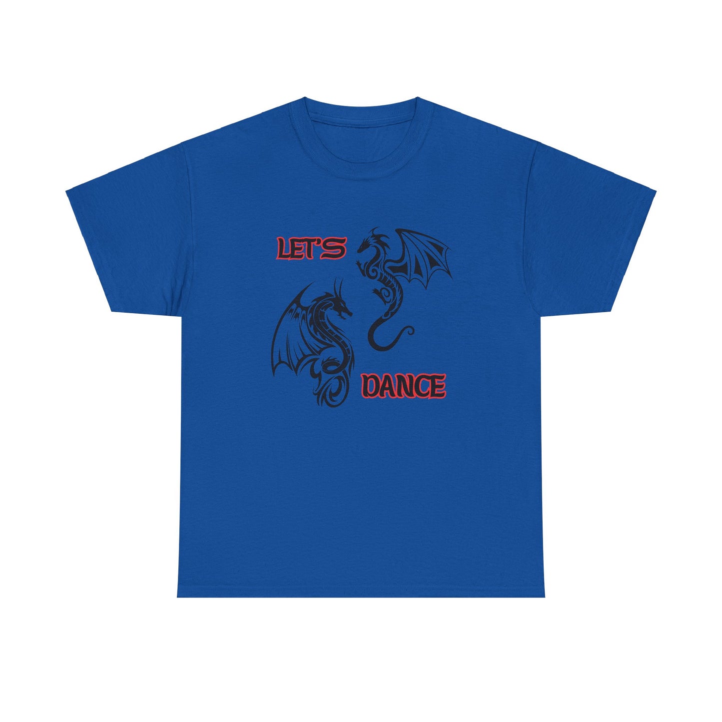 "Let's Dance" Unisex Heavy Cotton Tee, Black/Red Text
