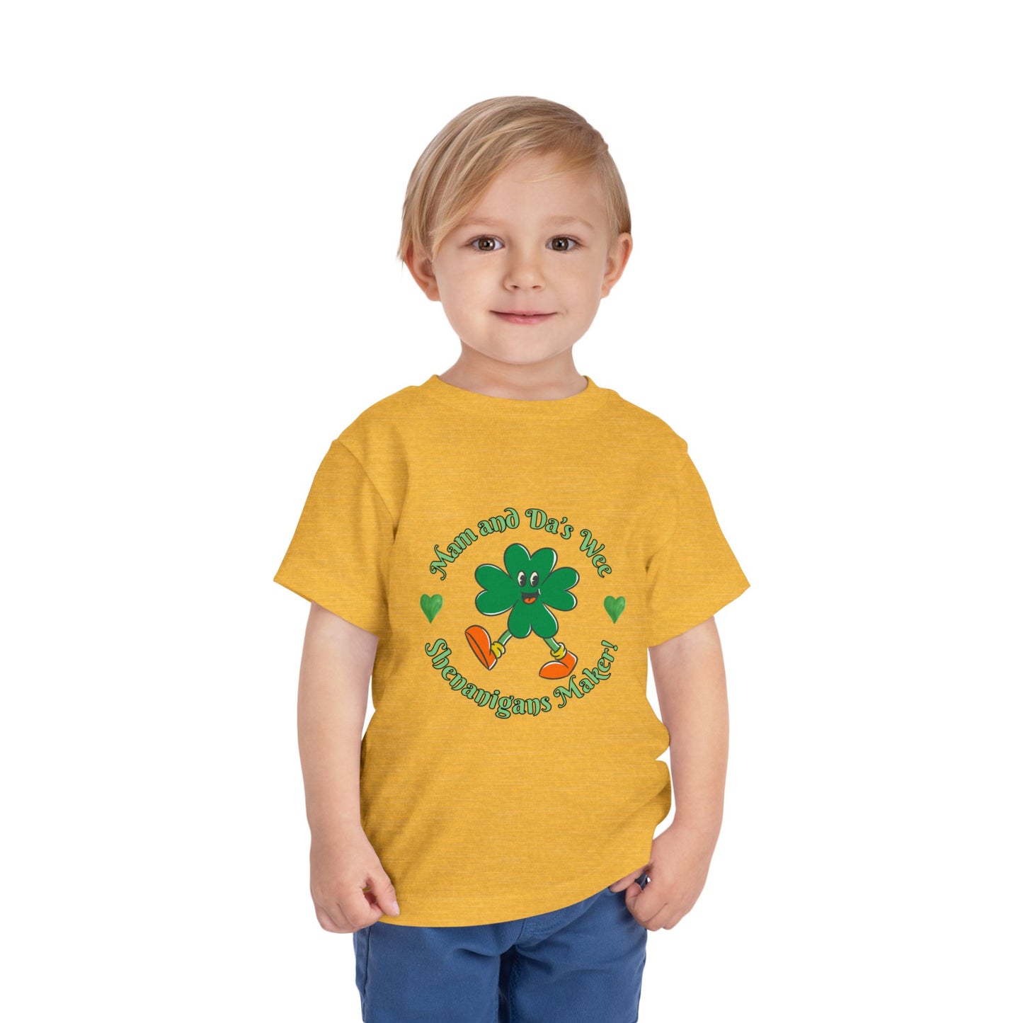 Toddler Tee — "Mam And Da's Wee Shenanigan's Maker" Shamrock St. Patrick’s Day Shirt