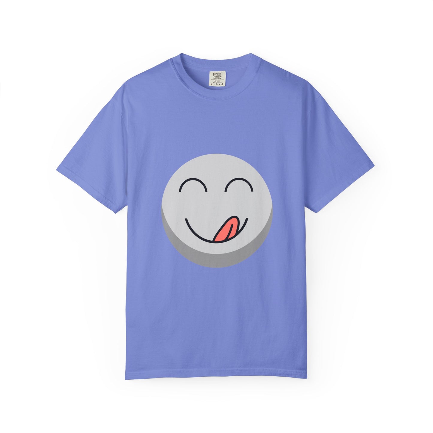 "BUSSIN!" Casual Graphic T-Shirt with Fun Emoji and 'Bussin!' Slogan-Front and Back Designs, Respectively