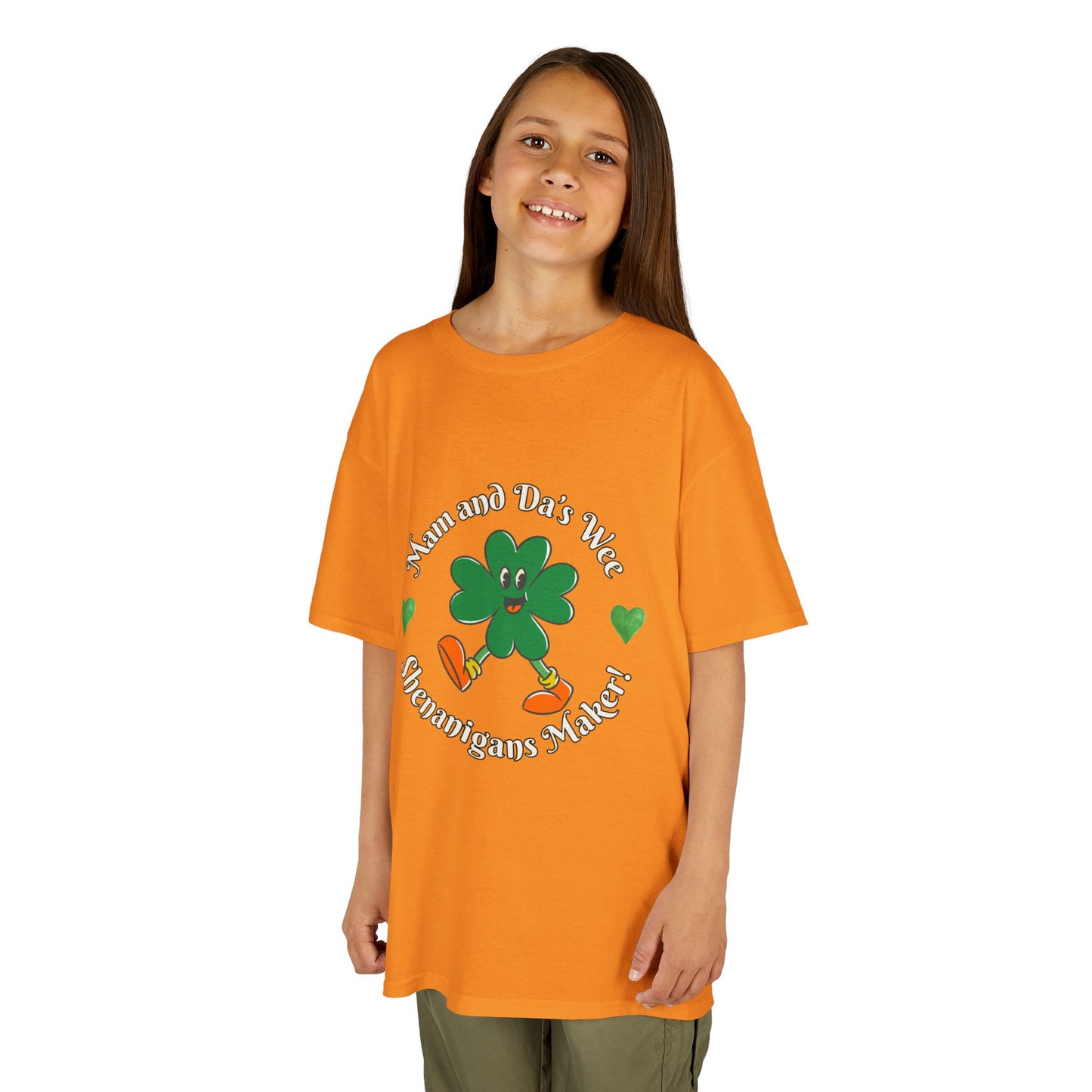 "Mam and Da's Wee Shenanigans Maker" Kids/Youth Heavy Cotton Tee.  A Fun Tee For The Kids To Wear Around St. Patrick's Day!