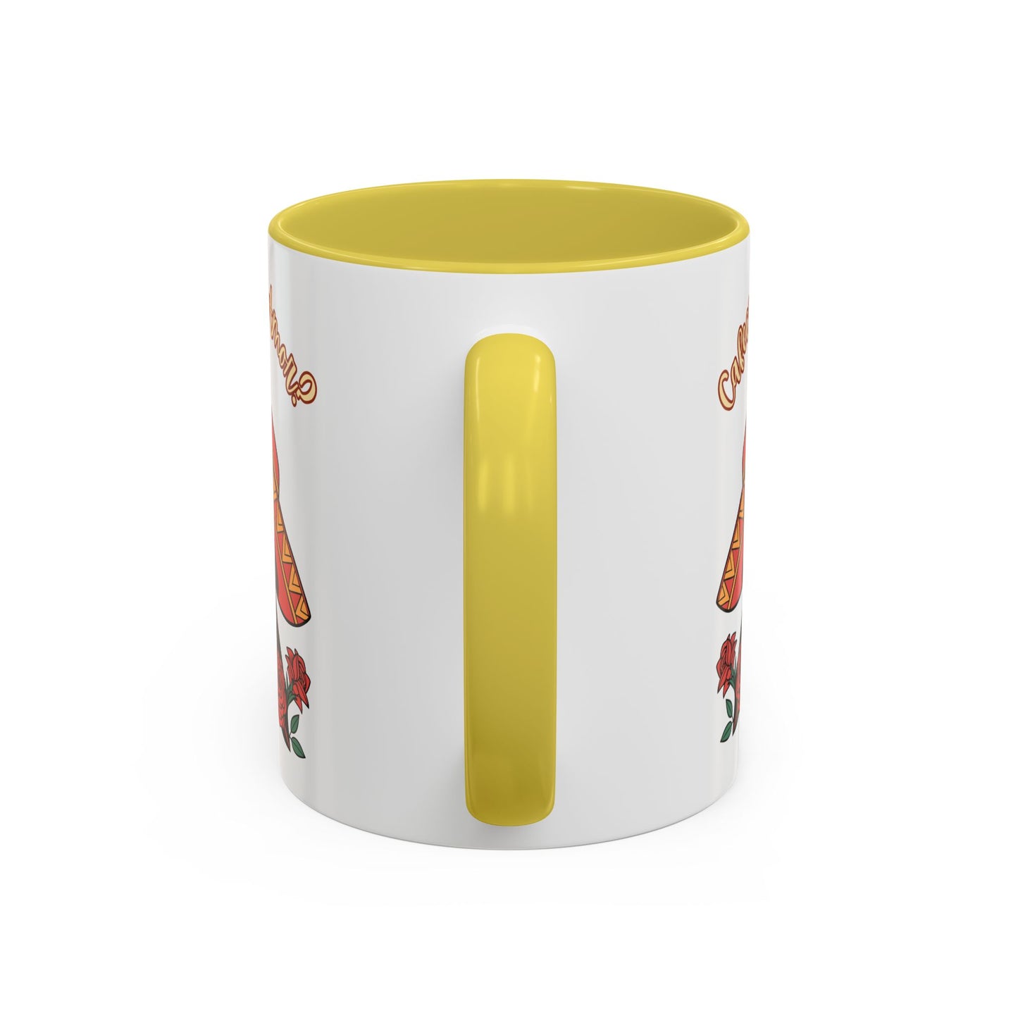 "Cafecito Mi Amor?" -El Hombre, Sugar Skull Style, White Ceramic Mugs with Colorful Accents (11oz/15oz)