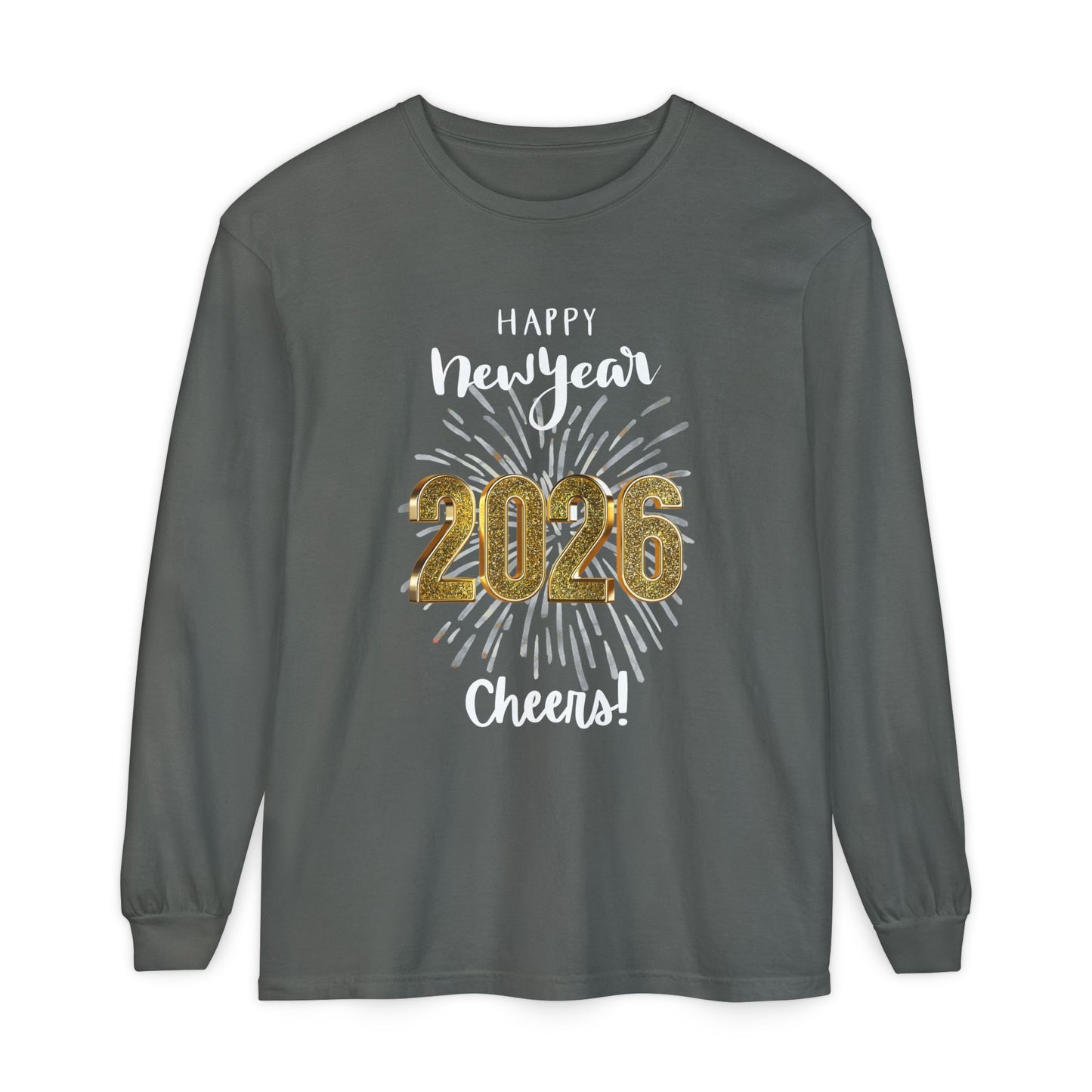 "2026 Happy New Year-Cheers!" Unisex Long Sleeve Tee