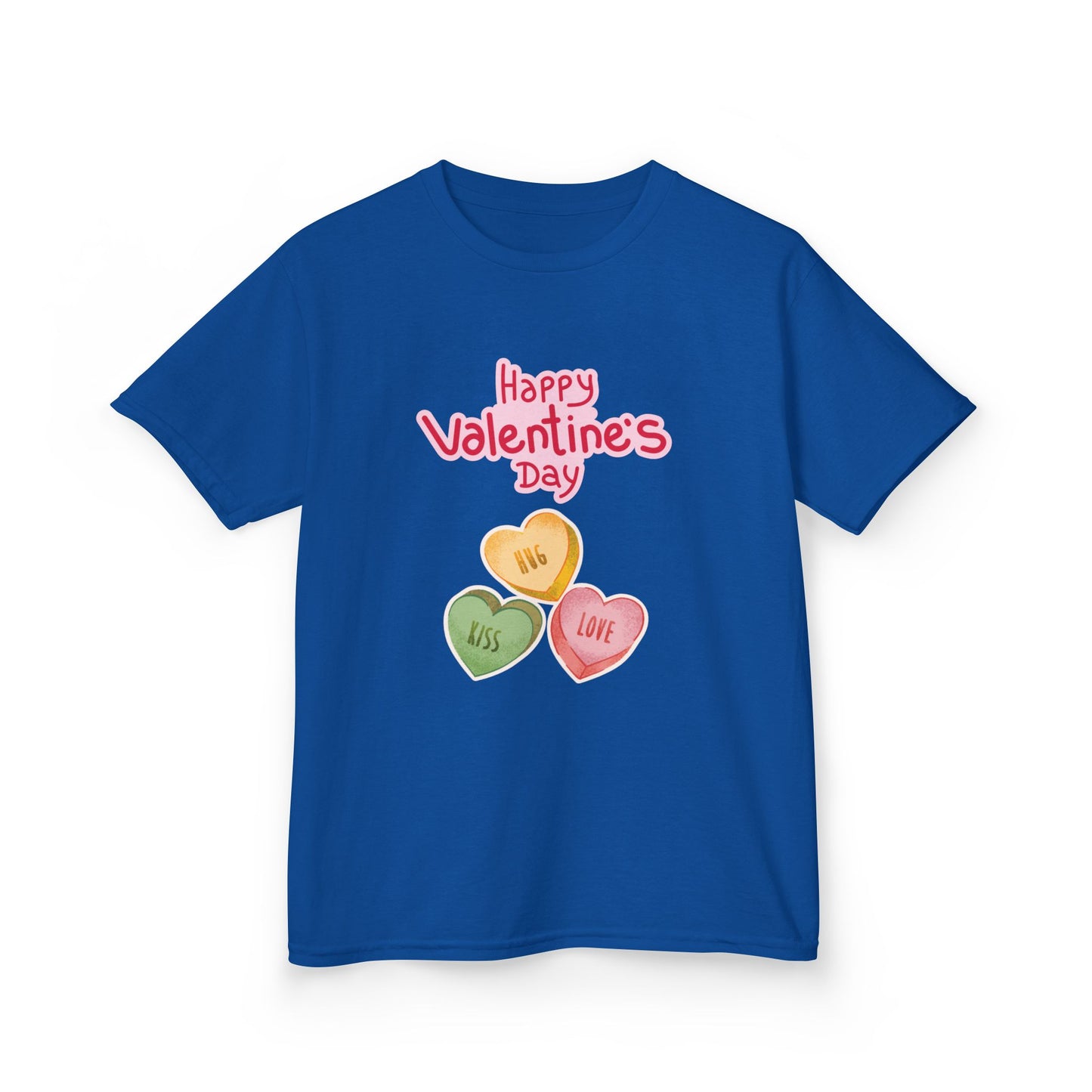 Valentine's Day Kids Tee — Candy Heart "Happy Valentine's Day" Design