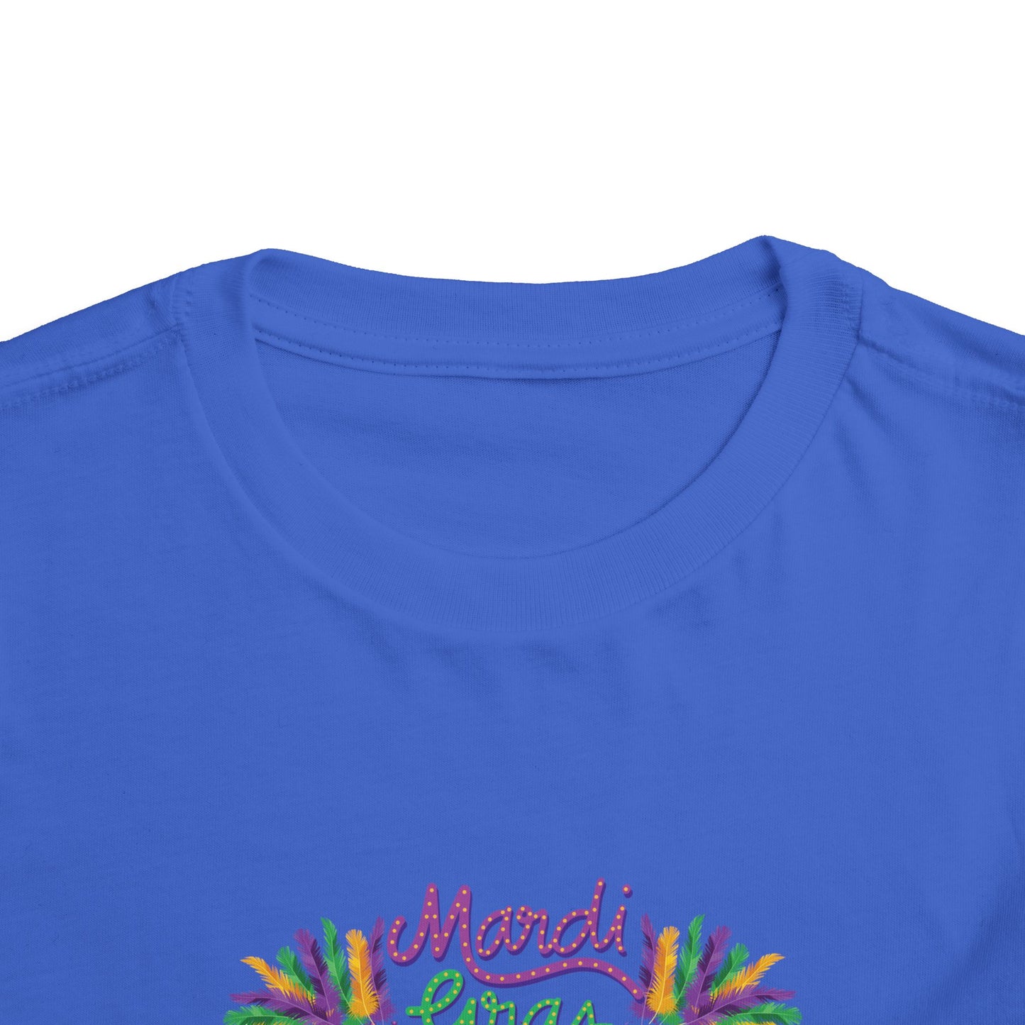 "Mardi Gras Crawfish" Toddler Short Sleeve Tee — Festive Masked Crawfish in Purple, Green & Gold!