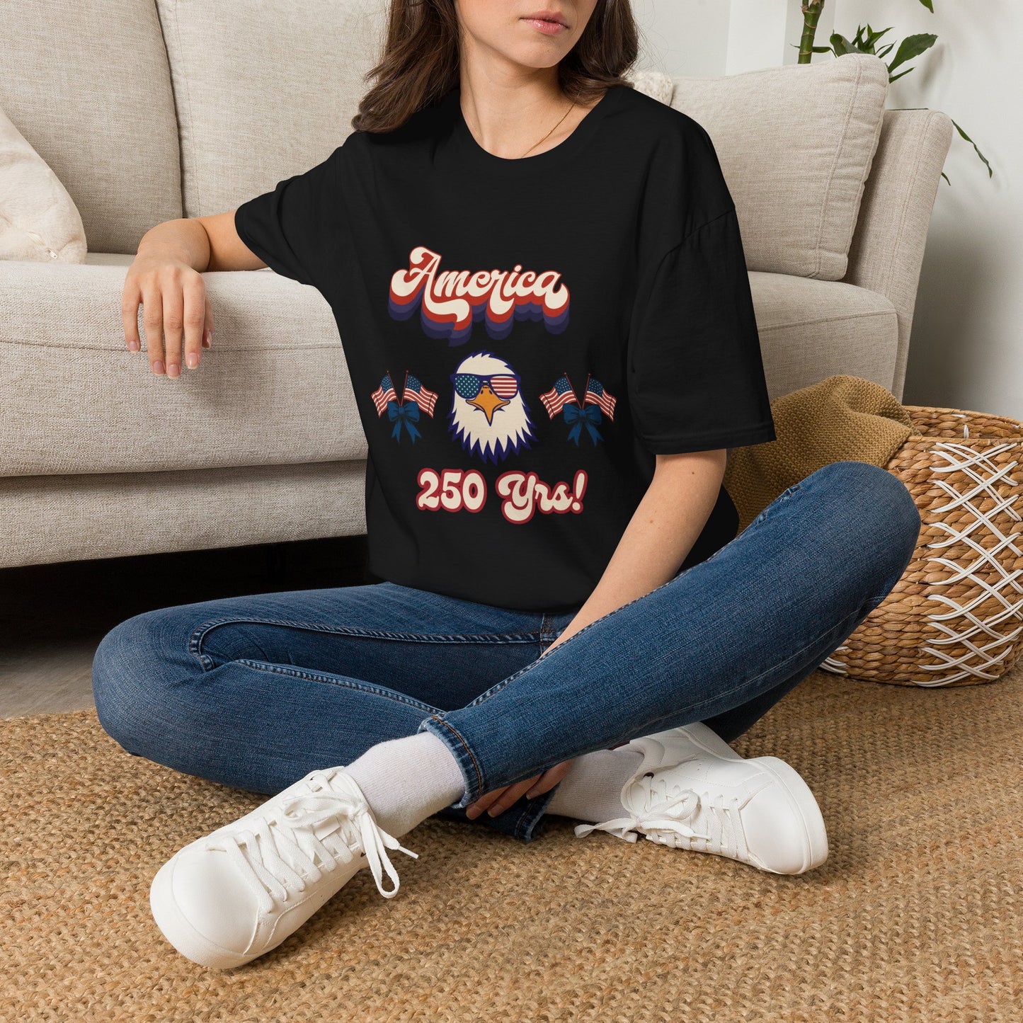 Retro Eagle 4th of July Patriotic T-Shirt — America 250 Years Tee