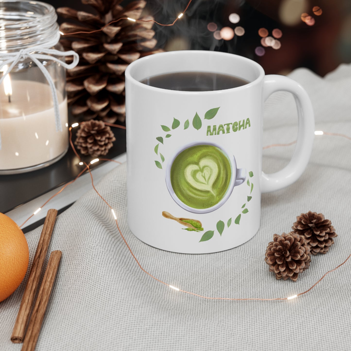 "Mathcha Lover"  White Ceramic Mug 11 oz