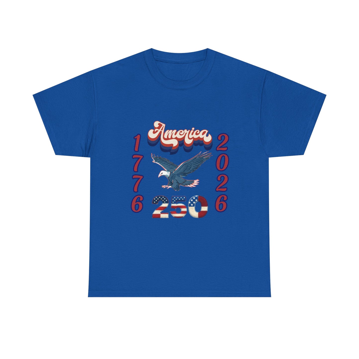 "America 1776-2026" Patriotic Eagle, Unisex Heavy Cotton T-Shirt — Our 250 YR. Celebration Tee!