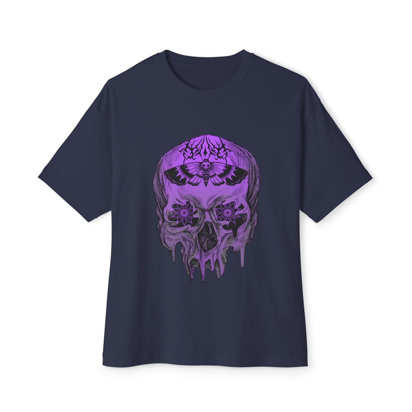 Edgy "Goth Skull" Graphic Oversize Unisex T-Shirt for Halloween, Festivals and Alternative Fashion, Cool Casual Wear
