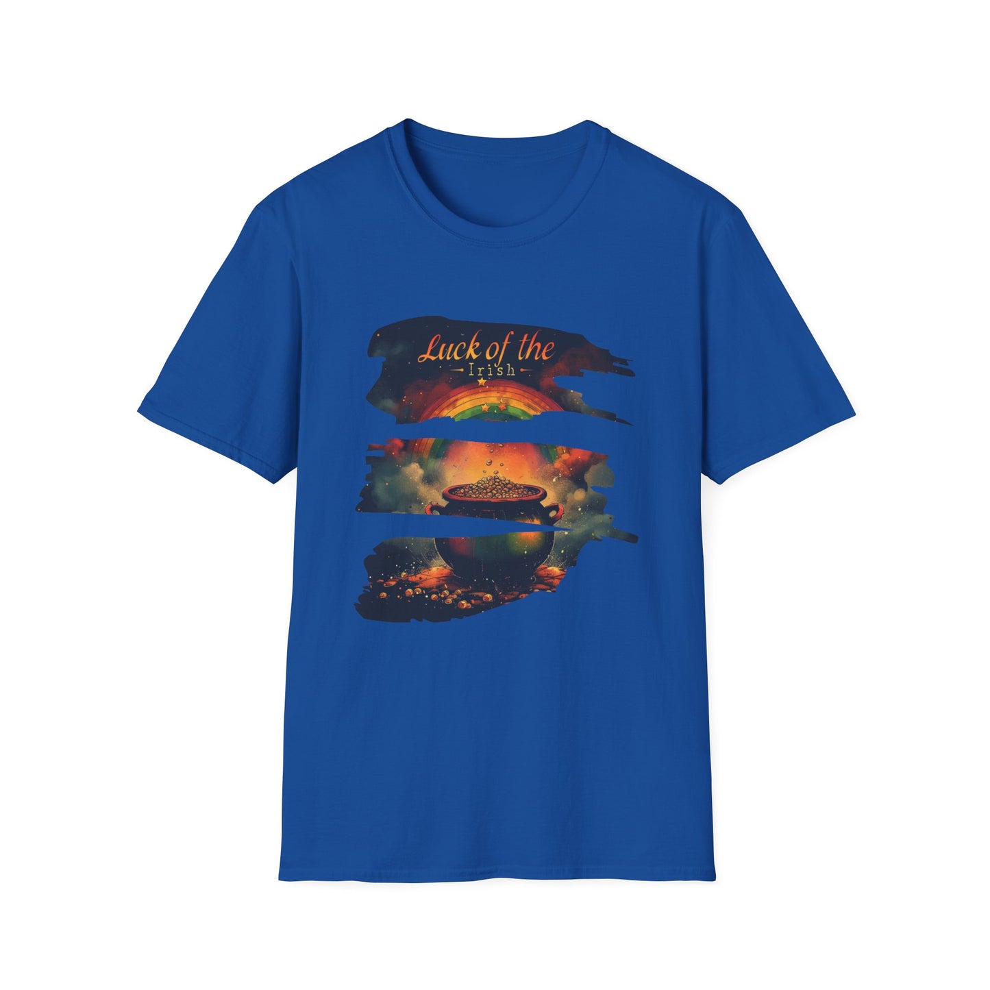 "Luck of the Irish"  Unisex Lightweight Cotton T-Shirt — Featuring An "Avant Garde" Rendition Of The Pot Of Gold At The End Of The Rainbow!