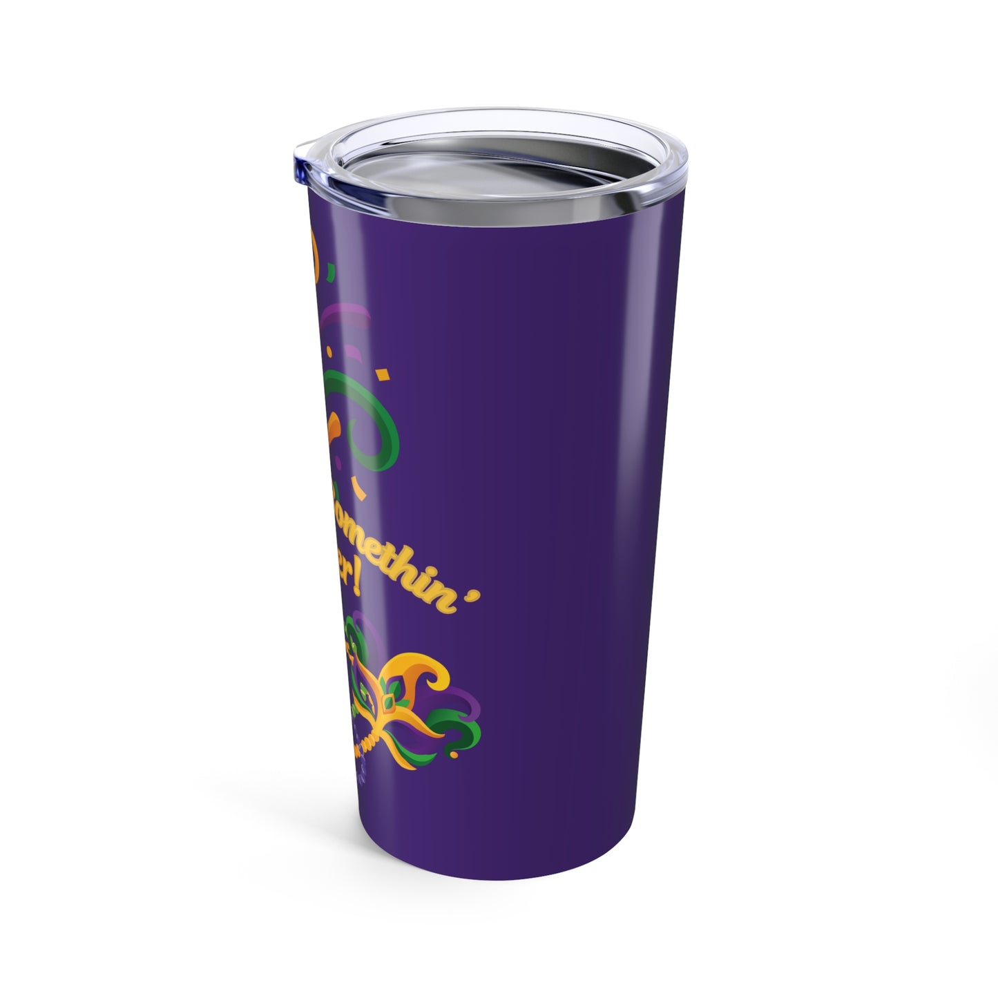 Mardi Gras Fleur-de-Lis 20oz Tumbler — Purple, Green & Gold Party Cup