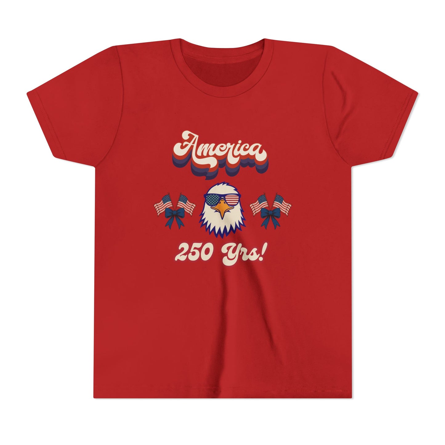 Youth Tee — Retro "America 250 yrs!" Eagle Independence Day T-Shirt