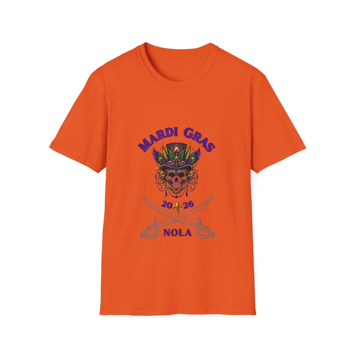 "Mardi Gras 2026 NOLA" Voodoo Pirate" Tee — This NOLA Carnival, Unisex Light Weight  Tee Is Great For The Warm Carnival Days & Nights!