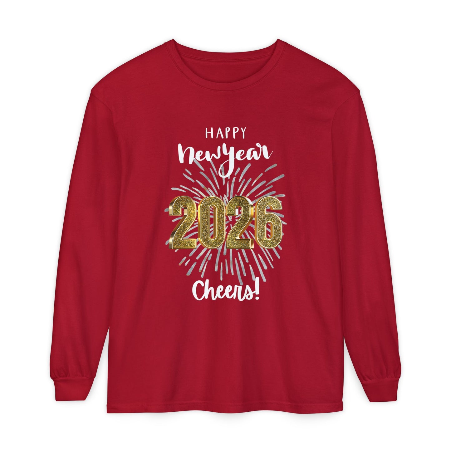 "2026 Happy New Year-Cheers!" Unisex Long Sleeve Tee